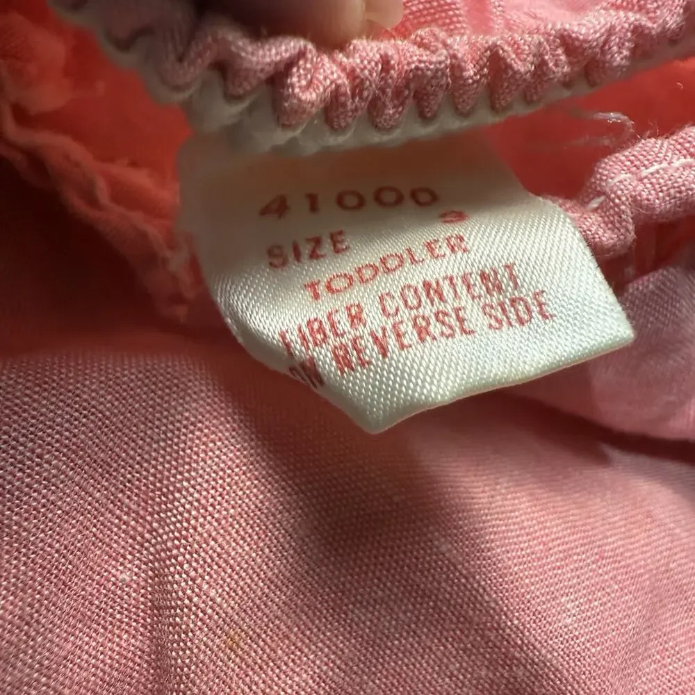 Vtg Pastel Baby Girl Sunsuit Bubble Romper Pink Ruffles 50s 60s MCM 18-24 Months